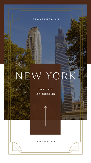Designvorlage Night New York city view für Instagram Story