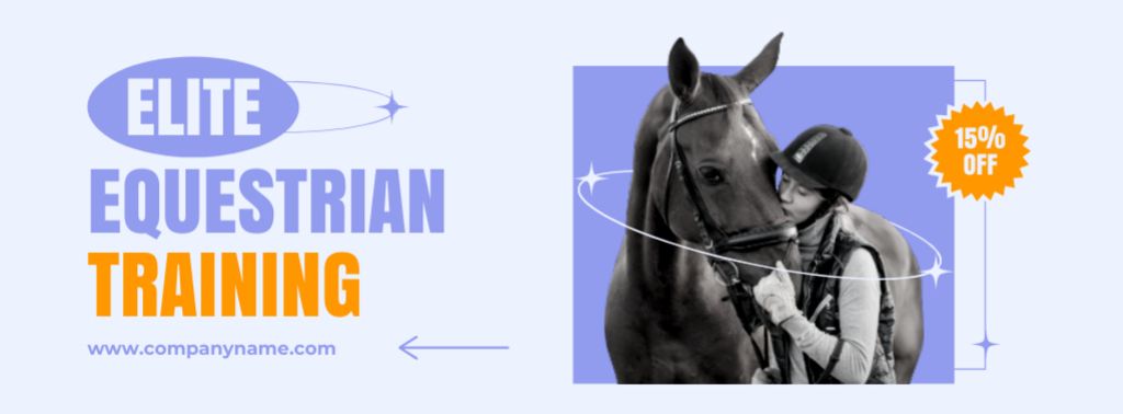 Platilla de diseño Equestrian Training at Elite School Facebook cover