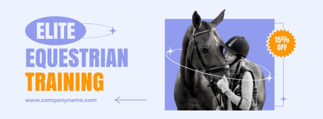 Equestrian Training at Elite School Facebook cover – шаблон для дизайна