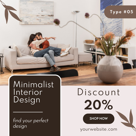 Minimalist Interior Design for Family Instagram AD – шаблон для дизайну