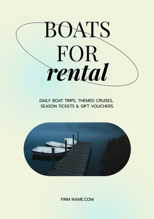 Designvorlage Boat Rent Offer für Newsletter