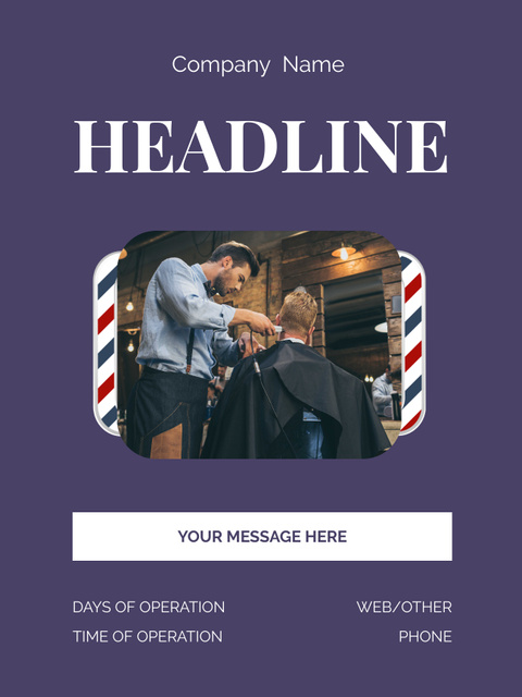Elite Barbershop for Men of Any Age Poster US Design Template