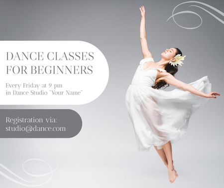 Anúncio de aulas de dança para iniciantes Facebook Modelo de Design
