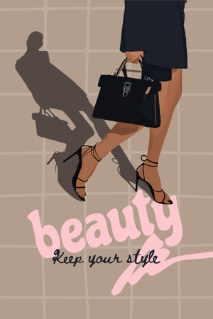 Beauty Inspiration with Elegant Woman Pinterest Design Template