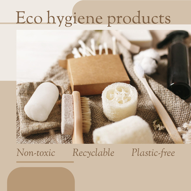 Template di design Eco-fiendly Toothbrushes And Soap Promotion Animated Post