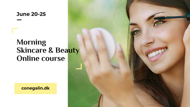 Skincare tips with Woman applying Makeup FB event cover – шаблон для дизайну