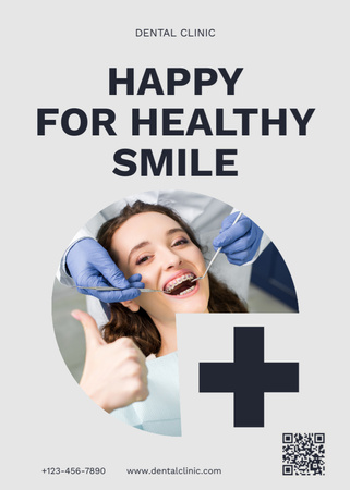 Dental Services with Woman in Dental Chair Flayer Design Template