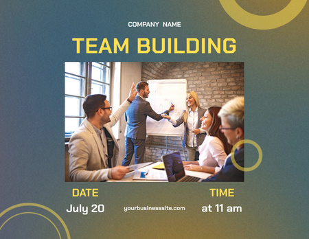 Coworkers on Team Building Flyer 8.5x11in Horizontal Tasarım Şablonu