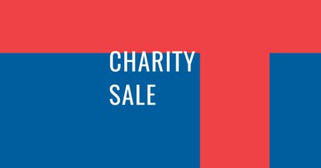 Charity Sale Announcement on Abstract Pattern Facebook AD – шаблон для дизайну