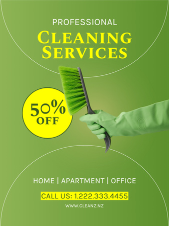 Cleaning Service Advertisement Poster US Modelo de Design