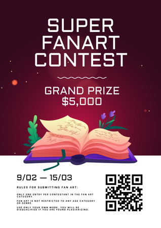 Fan Art Contest Announcement Poster Design Template