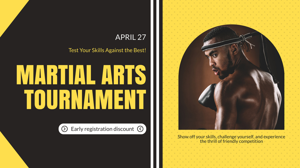 Early Registration Dicount Offer Martial Arts Tournament FB event cover Design Template