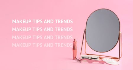 Platilla de diseño Makeup Trend Ideas with Mirror Facebook AD