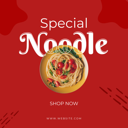 Ontwerpsjabloon van Instagram van Delicious Noodle Ad