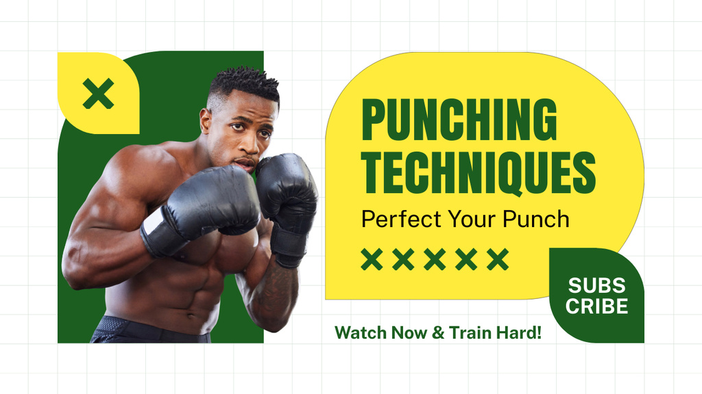 Blog about Boxing Punching Techniques Youtube Thumbnail Design Template
