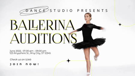 Ballerina Auditions Announcement Full HD video Design Template
