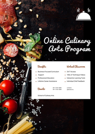 Culinary Courses Ad with Kitchenware for Baking Poster Design Template