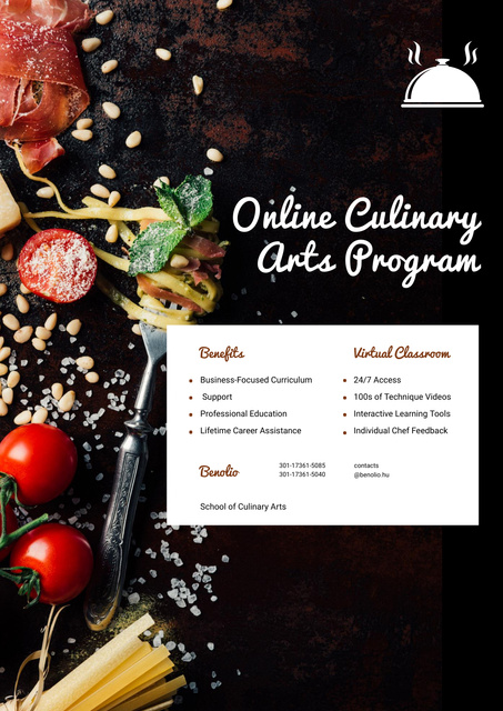 Ontwerpsjabloon van Poster van Culinary Courses Ad with Kitchenware for Baking