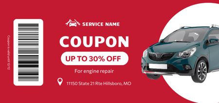 Discount Offer on Engine Repair Coupon Din Large Design Template