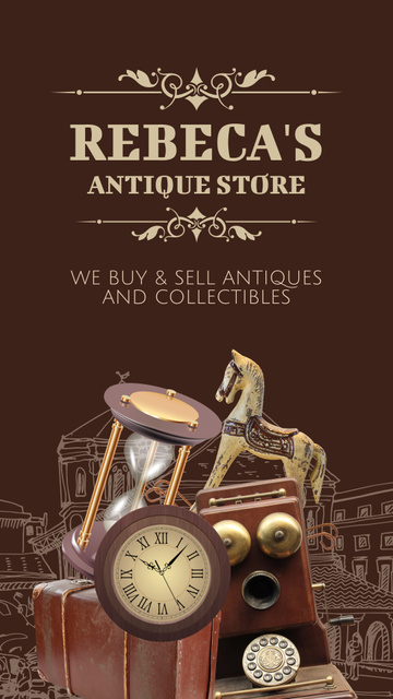 Collectible Stuff And Devices Offer In Antique Shop Instagram Story Design Template