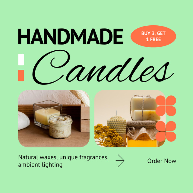 Handmade Natural Wax Candles Ad Instagram AD – шаблон для дизайну
