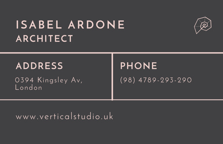 Architect Contacts Information Business Card 85x55mm Design Template