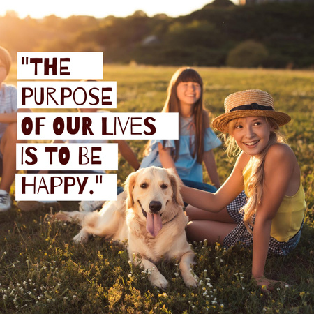 Inspirational Phrase with Happy People Instagram Design Template