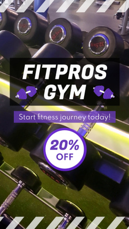 Well-Equipped Fitness Gym Offer With Discount TikTok Video Design Template
