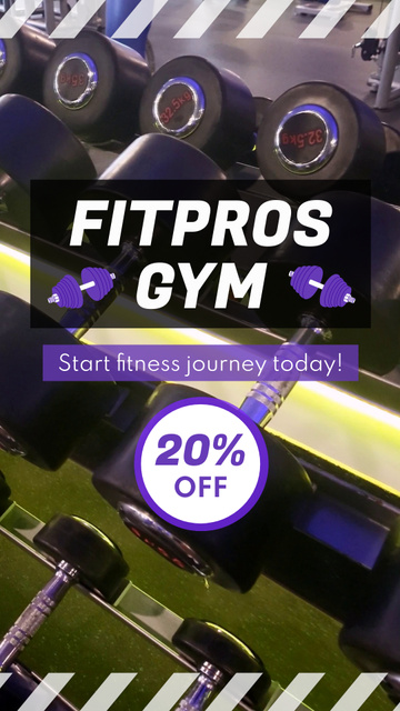 Modèle de visuel Well-Equipped Fitness Gym Offer With Discount - TikTok Video