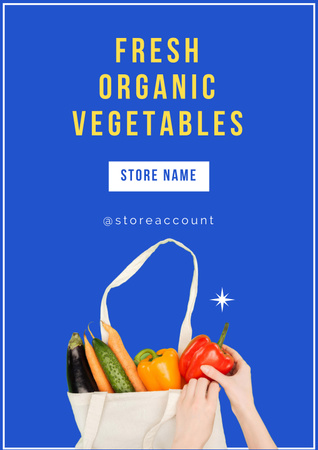 Organic Veggies In Bag Promotion Poster Design Template