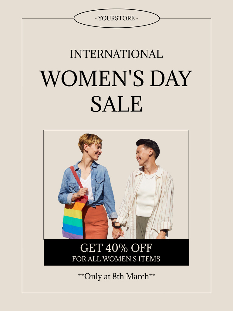 Ontwerpsjabloon van Poster US van Special Discount on International Women's Day