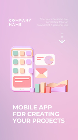 Plantilla de diseño de Nueva oferta de aplicación móvil en rosa Instagram Video Story 