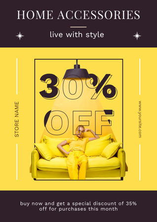 Stylish Home Accessories Yellow Poster tervezősablon