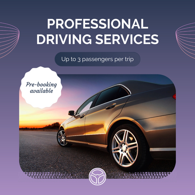 Ontwerpsjabloon van Animated Post van Professional Driving Services Offer