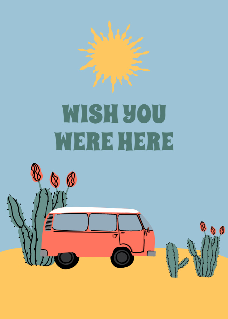 Wish You Were Here in My Trip Postcard 5x7in Vertical – шаблон для дизайна