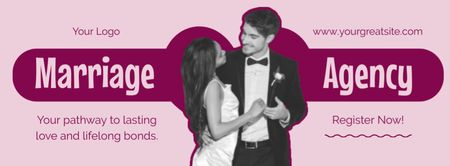 Plantilla de diseño de Oferta para registrarse en una agencia matrimonial Facebook cover 