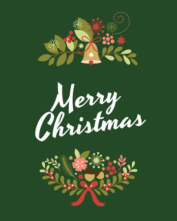 Cute Christmas Holiday Greeting Poster 16x20in Design Template