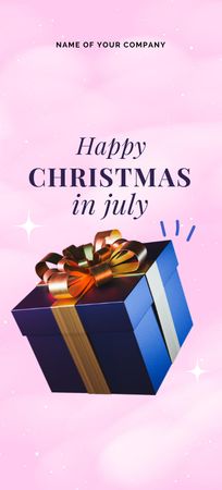 Announcement of Celebration of Christmas in July Flyer 3.75x8.25in Design Template