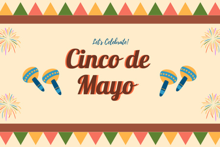 Cinco De Mayo Celebration Postcard 4x6in Design Template