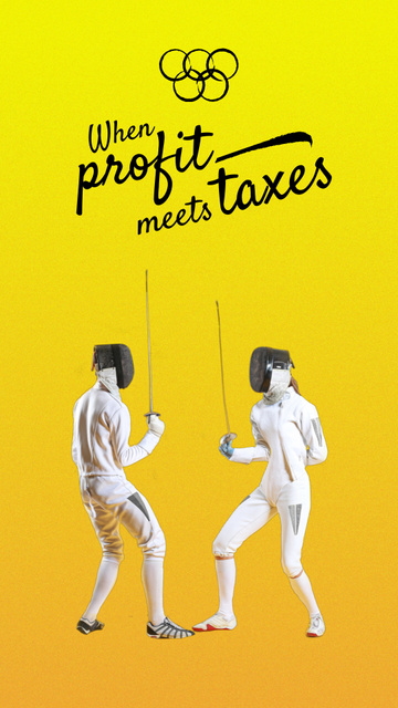 Modèle de visuel Profit and Taxes as fighting fencers - Instagram Video Story