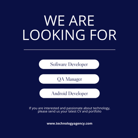 Technology Position Vacancies Ad Instagram Design Template