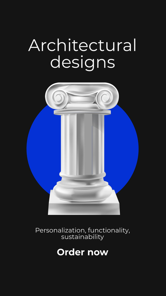 Architectural Designs Ad with Antique Column Instagram Story – шаблон для дизайну