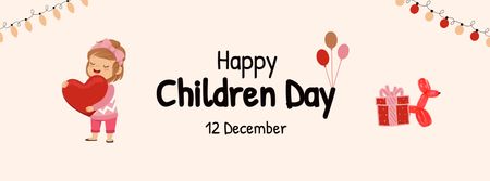 Children's Day Holiday Greeting Facebook cover Design Template
