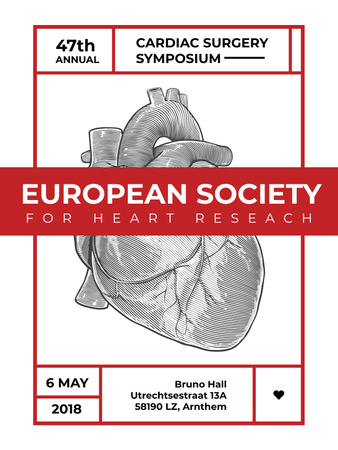 Cardiac Surgery Heart sketch Poster US – шаблон для дизайну