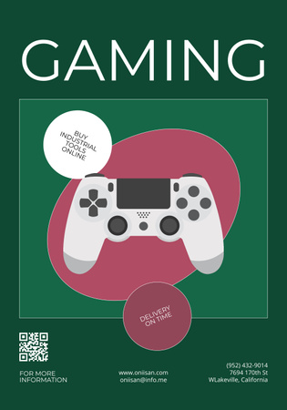 Powerful Equipment for Gaming And Console Offer Poster 28x40in Design Template