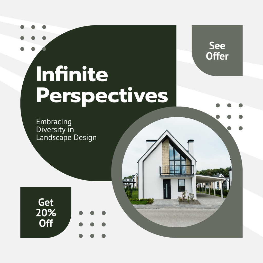 Plantilla de diseño de Architectural Services Ad with Infinite Perspectives LinkedIn post 
