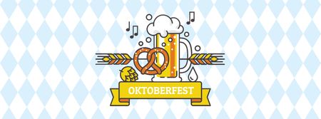 Oktoberfest Announcement with Glass of Beer Facebook cover Design Template