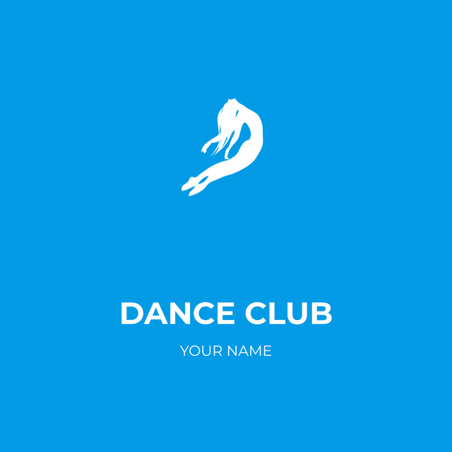 Dance Club Ad with Illustration of Dancing Woman Animated Logo Πρότυπο σχεδίασης