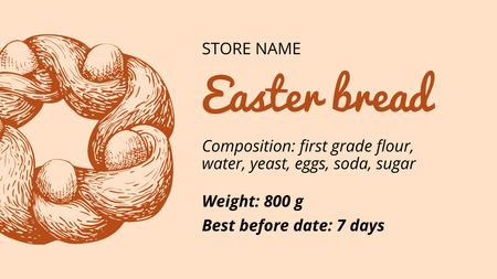 Platilla de diseño Bread with Easter Holiday Eggs Label 3.5x2in