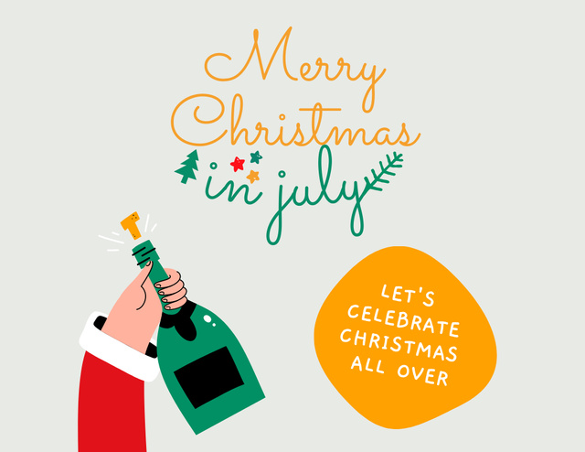 Celebrating Exciting Christmas in July Flyer 8.5x11in Horizontal Modelo de Design
